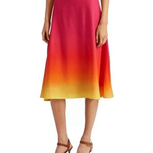 Ralph Lauren Red and Yellow Gradient Skirt